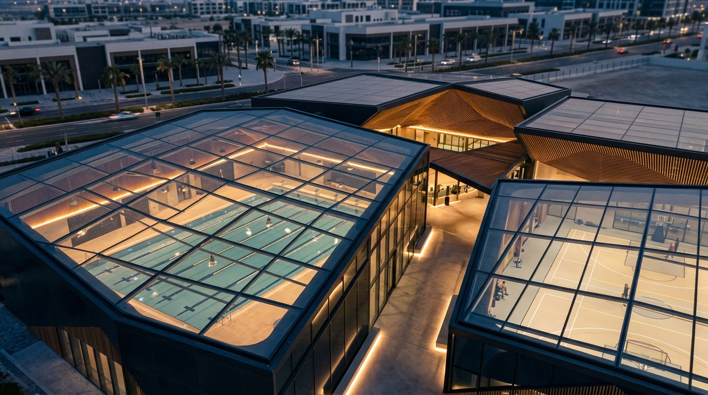 Modern fitness facility and commercial gym near Lago Vista in Dubai Production City