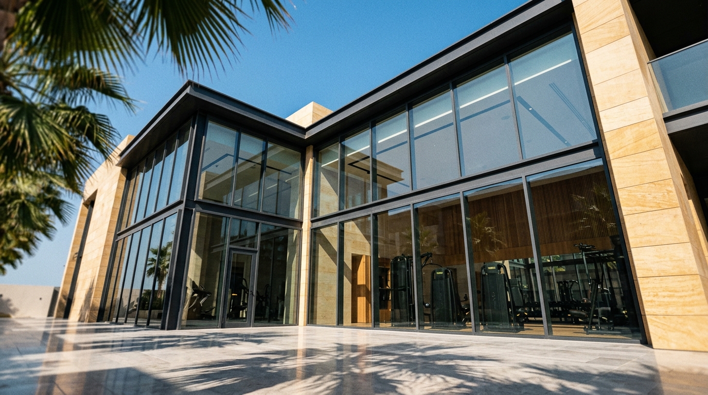 Modern interior of a premier gym near One Palm on Palm Jumeirah Dubai