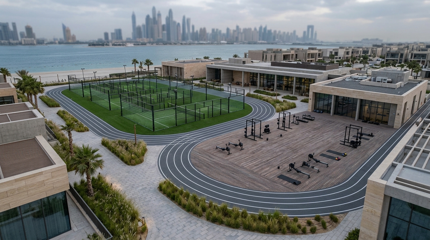 Modern fitness equipment in one of the top gyms near Murjan in JBR Dubai