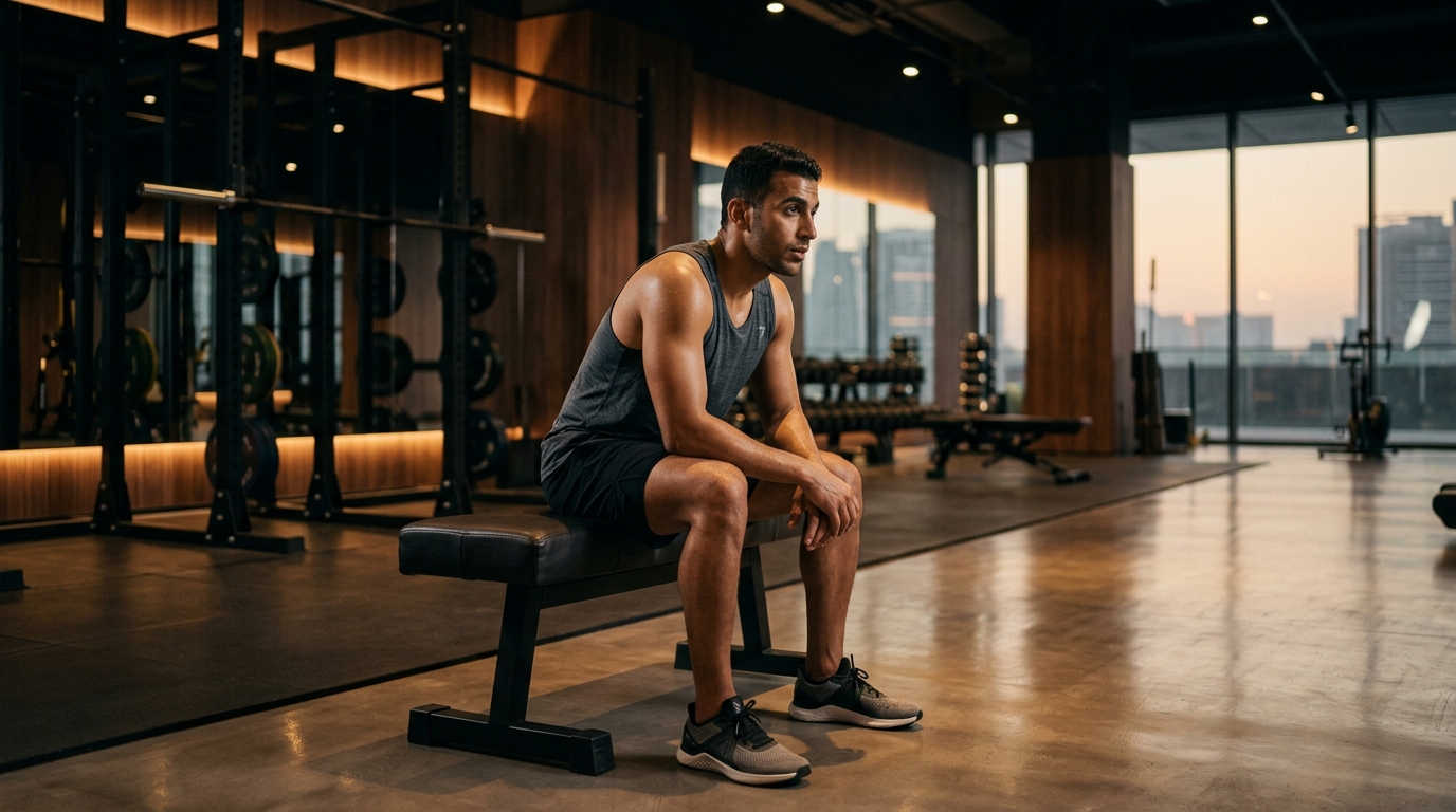 Modern fitness equipment inside a commercial gym near Manchester Tower in Dubai Marina