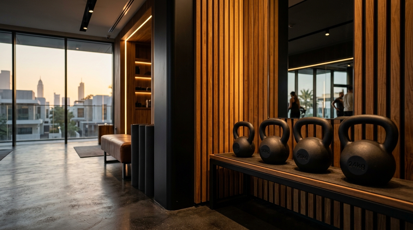 Modern interior of one of the top gyms near Widcombe House with fitness equipment and workout space