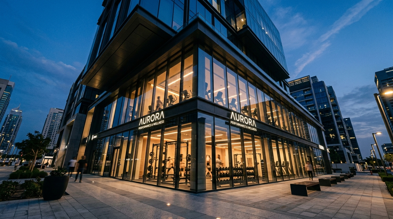 Modern commercial fitness space inside a gym near South Ridge in Downtown Dubai