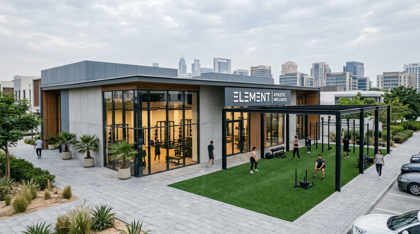 Modern commercial fitness interior showcasing gyms near Studio One in Dubai