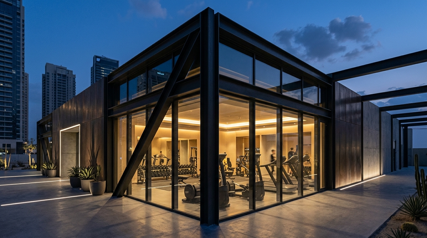 Modern gym facility with workout equipment near Princess Tower in Dubai Marina
