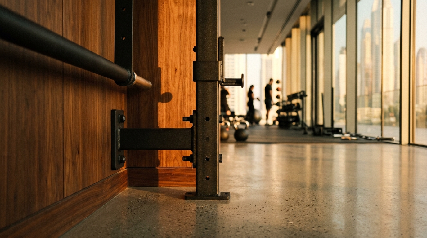 Modern commercial fitness space inside a gym near Marina Arcade Tower in Dubai