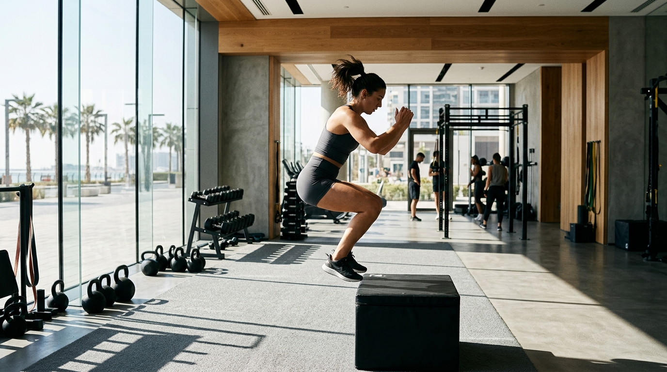 Modern commercial gym space near Cayan Tower in Dubai Marina