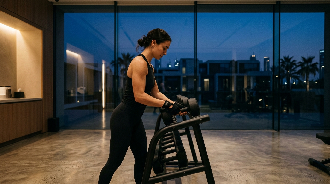 Modern gym interior with state-of-the-art fitness equipment near Prime Views Dubai