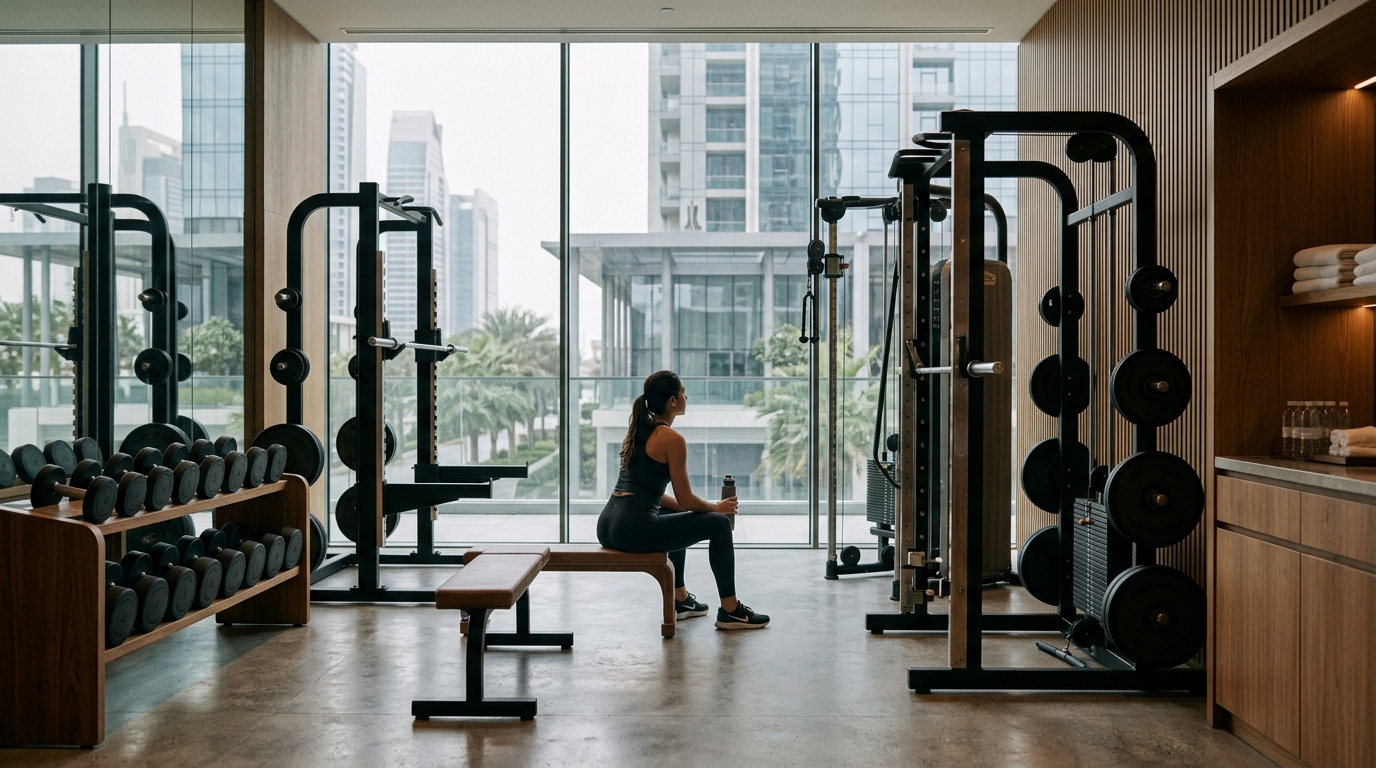 Fitness options in Dubai for office tenants exploring gyms near The Onyx Tower.