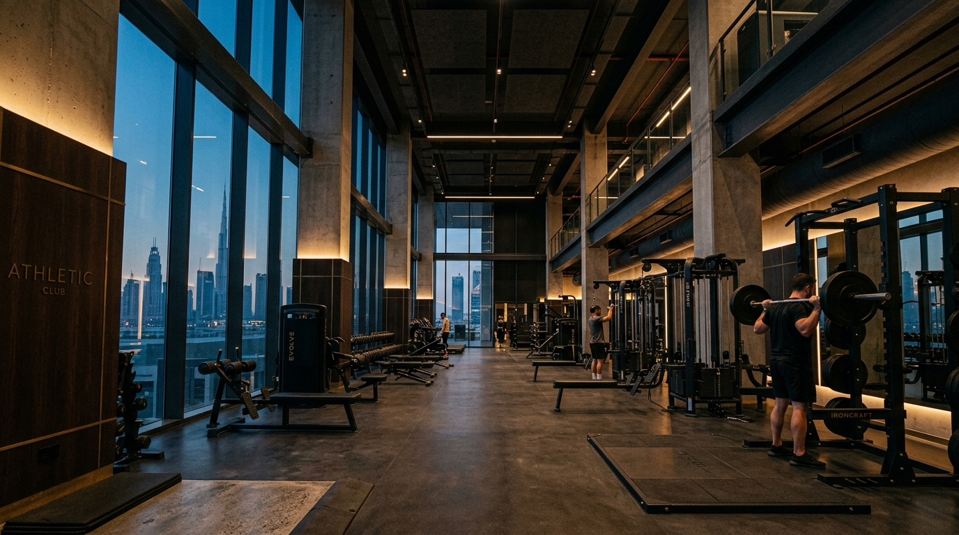 Fitness facilities for people exploring gyms near AG Tower in Business Bay, Dubai.