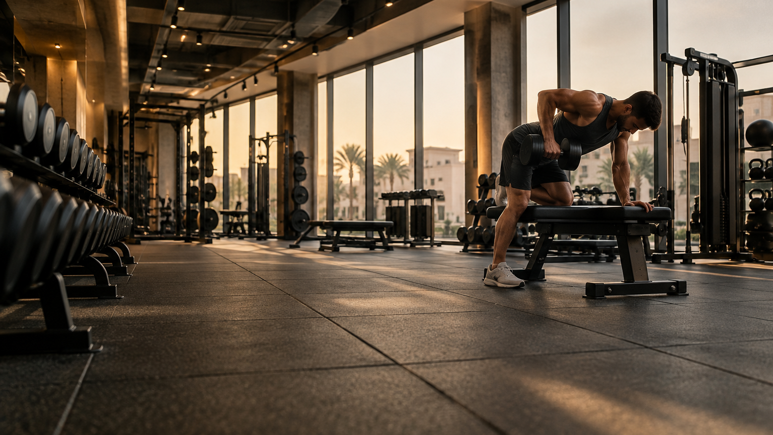 Fitness facilities at gyms near Uptown Motor City, Dubai