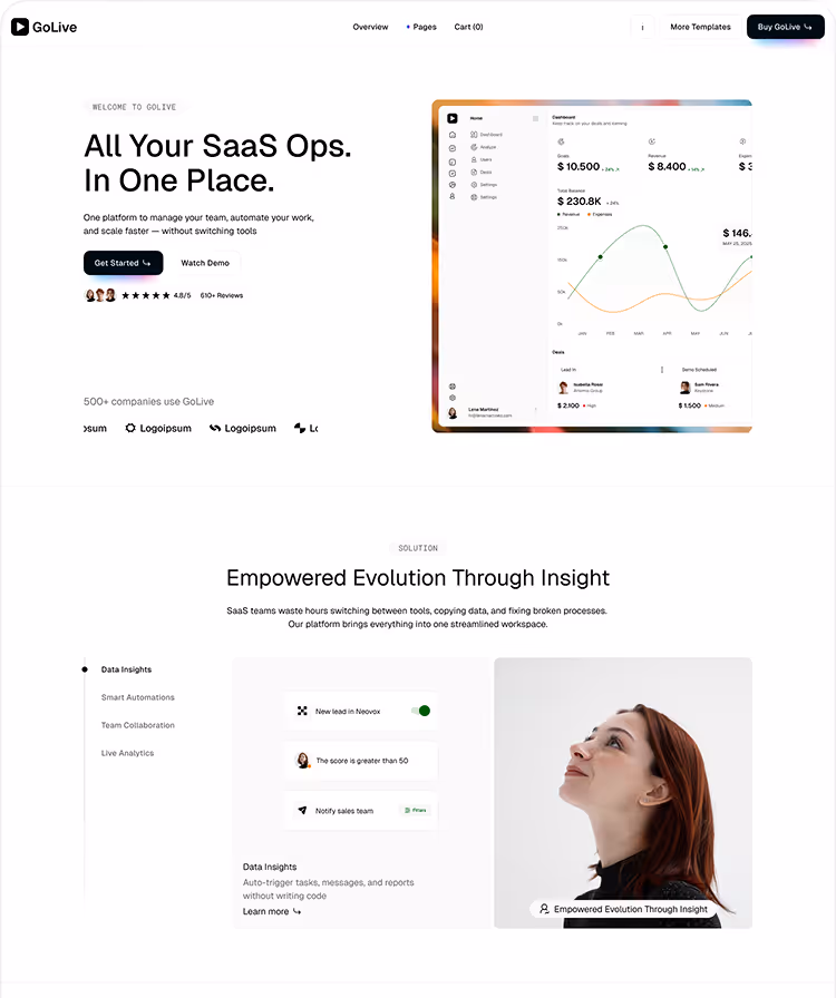 SaaS Startup Webflow Template