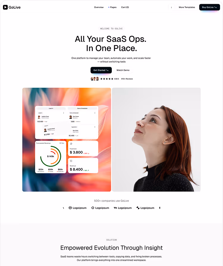 SaaS Startup Webflow Template