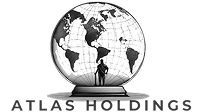 Atlas Holdings logo with a figure holding a globe and company name below.