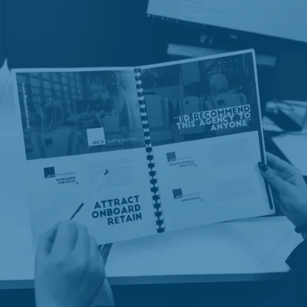 ACS Brochure being held by employee