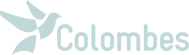 Logo de Colombes avec un oiseau stylisé volant.