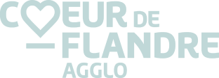 Logo Coeur de Flandre Agglo avec un cœur stylisé à gauche.