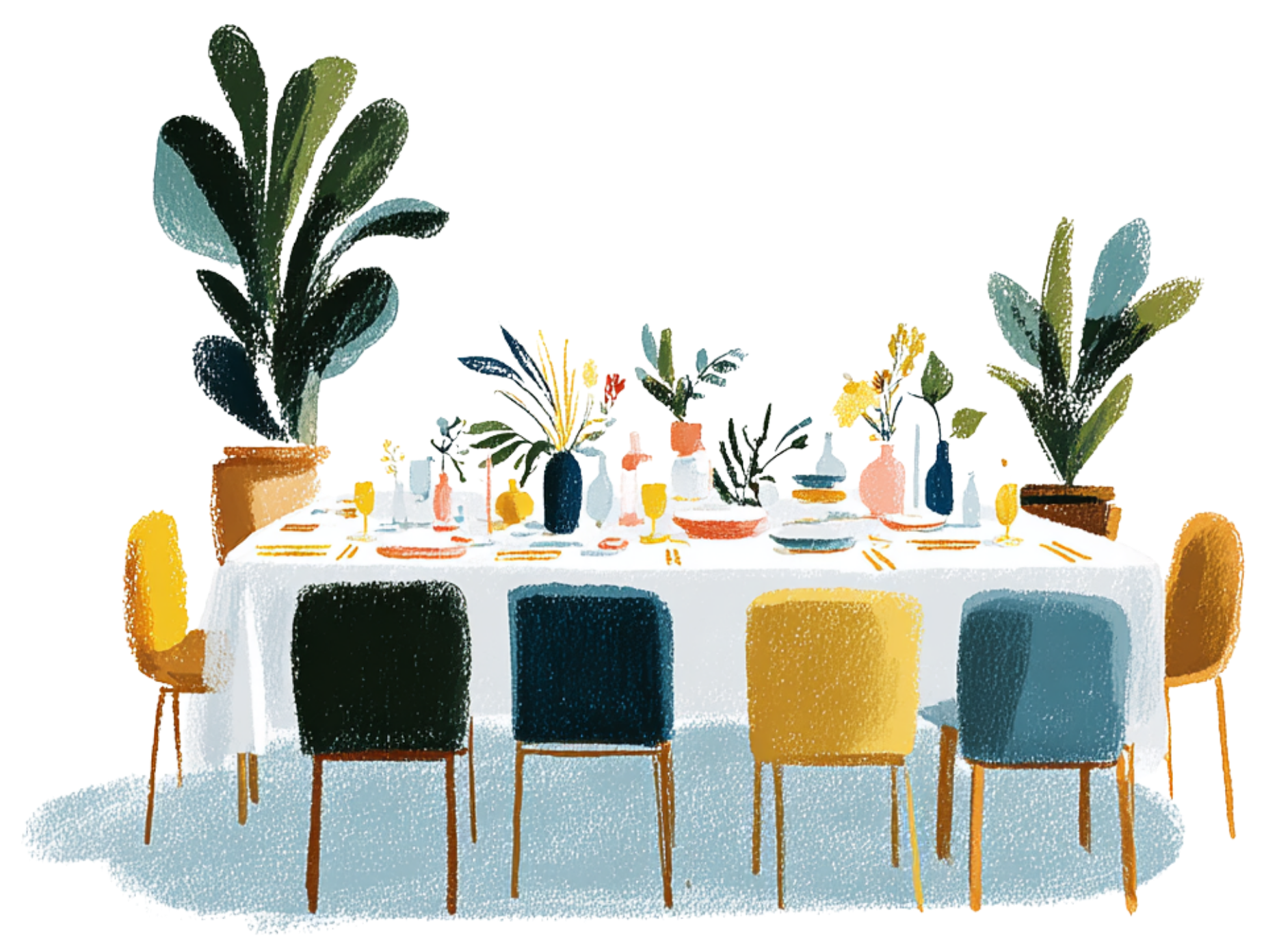 A celebration of life gathering illustration