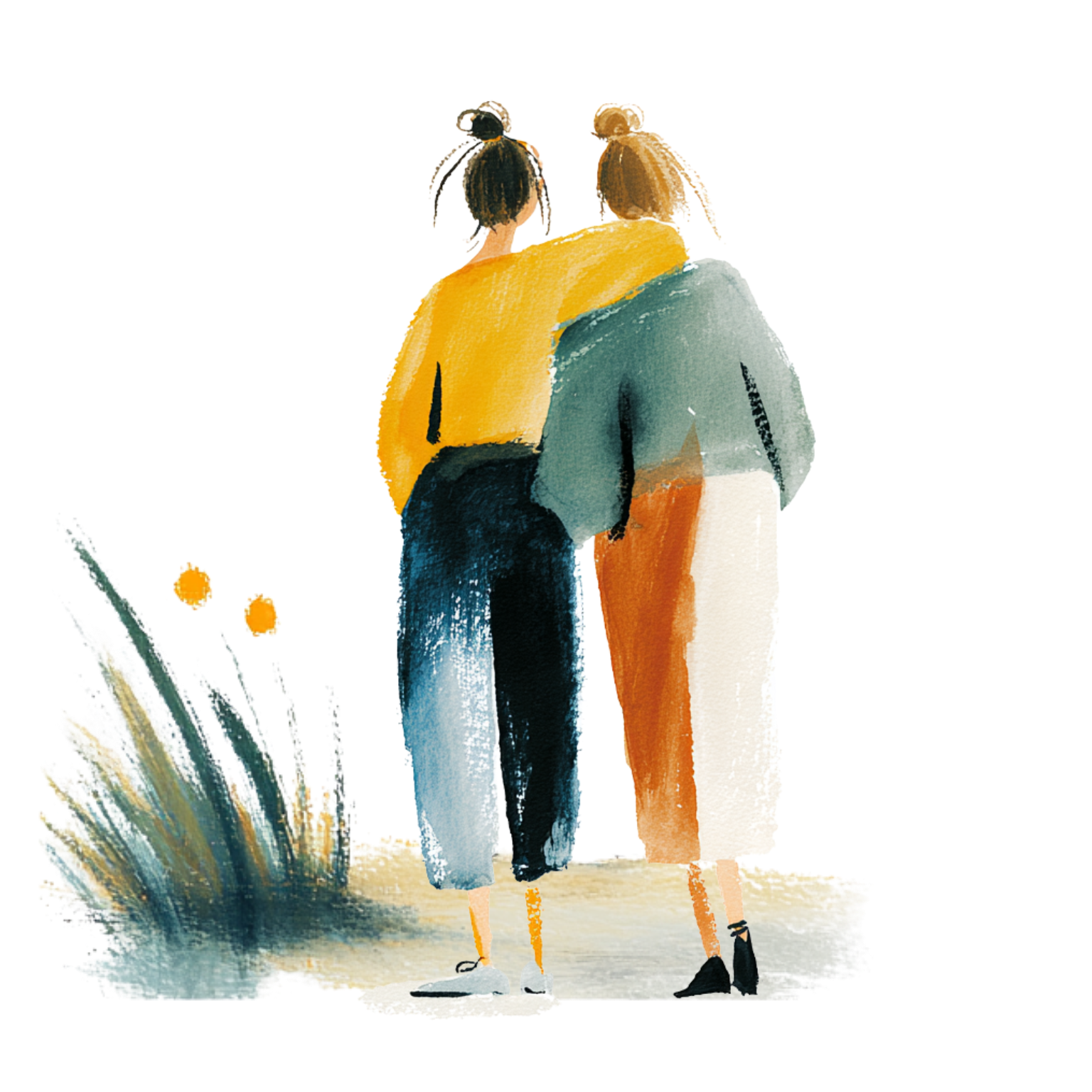Two people embracing
