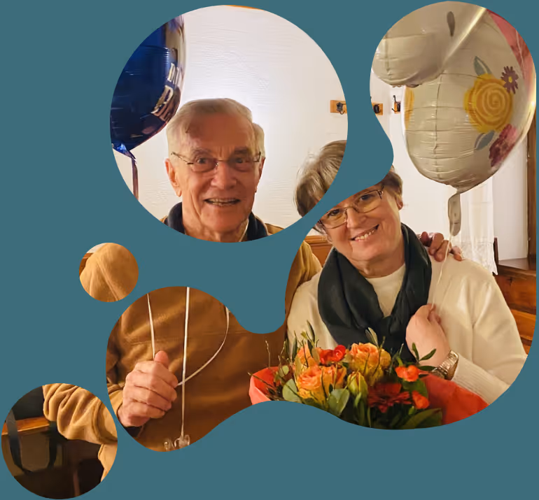 Zwei Ältere Menschen am Feiern