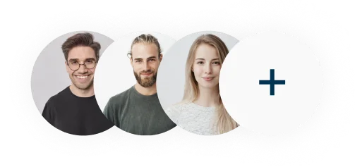 Drei Kunden als Porträtbilder
