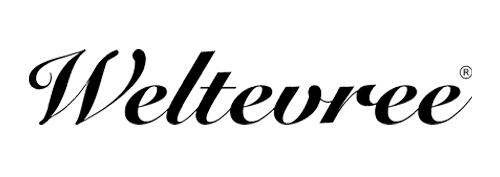 Weltevree hot tub merknaam in sierlijk zwart lettertype