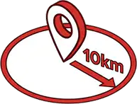 5 mile radius illustration