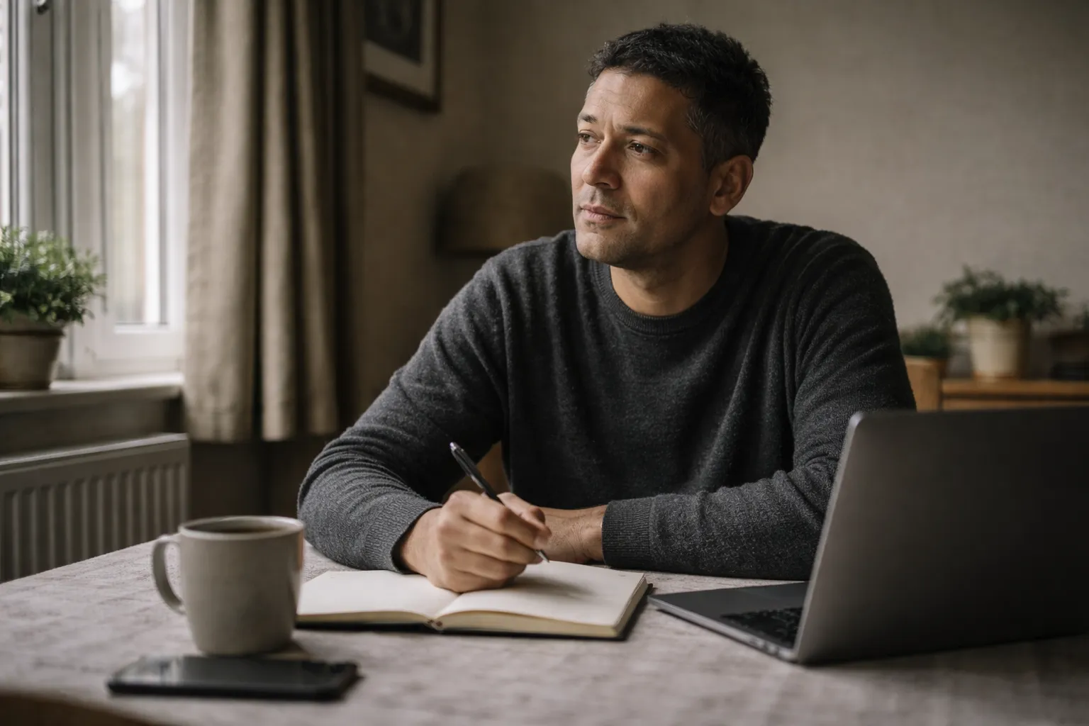 Professional reflecting on different career paths