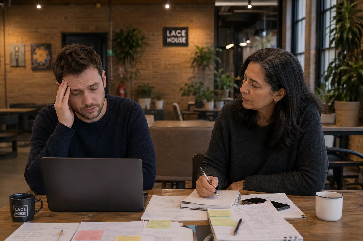 frustrated professional talking to career coach about hating job in London coaching setting