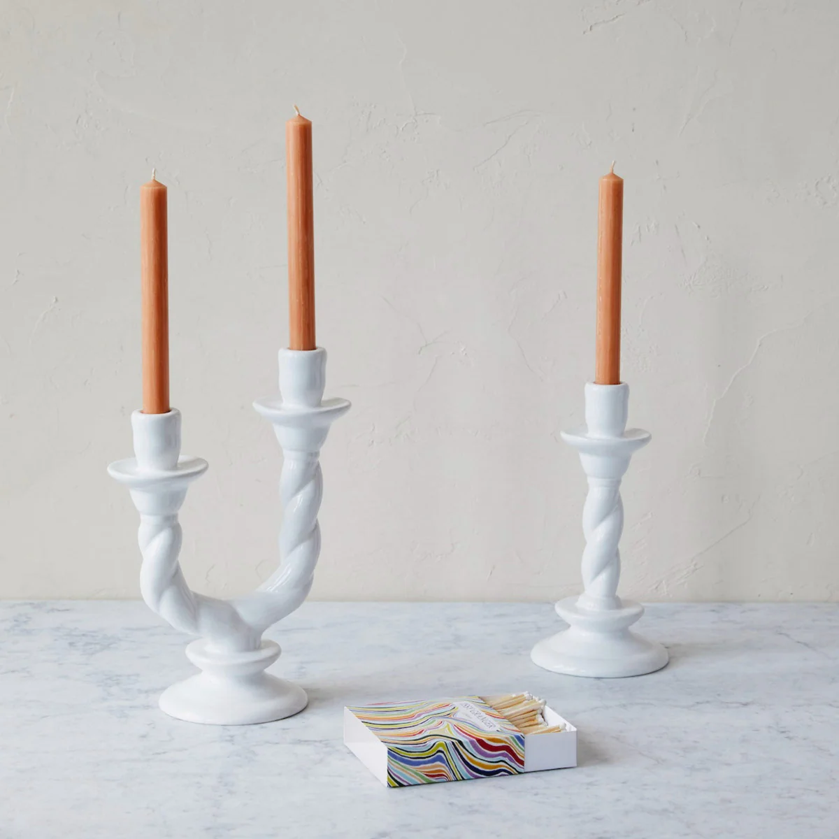 Vela Ceramic Candle Holder - Set of Two