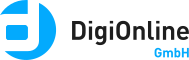 DigiOnline GmbH Firmenlogo mit blauem, stilisiertem D und schwarzem Text.