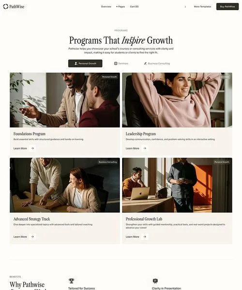 Schools Coaching Webflow template 