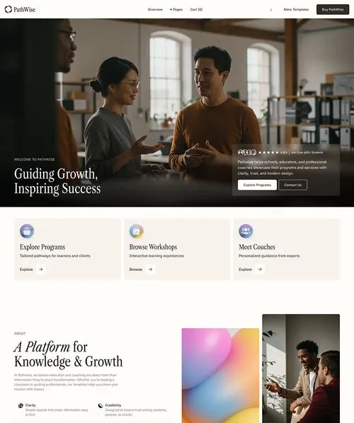 Schools Coaching Webflow template 