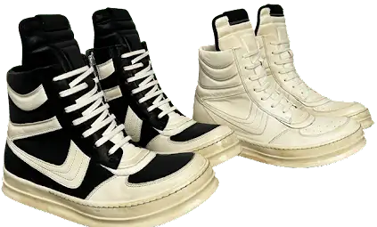 Rick Owens Sun Faded Geobasket High Top Sneakers