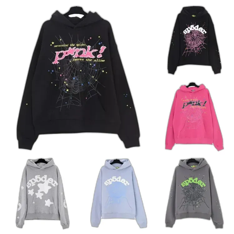 Bunch of Sp5der Web Graphic Hoodies