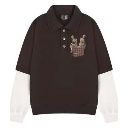 Derschutze Gallery Layered Long Sleeve Polo