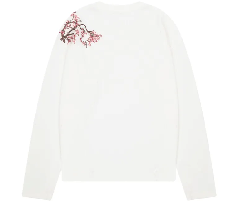 Derschutze Cherry Blossom Waffle Knit Sweater