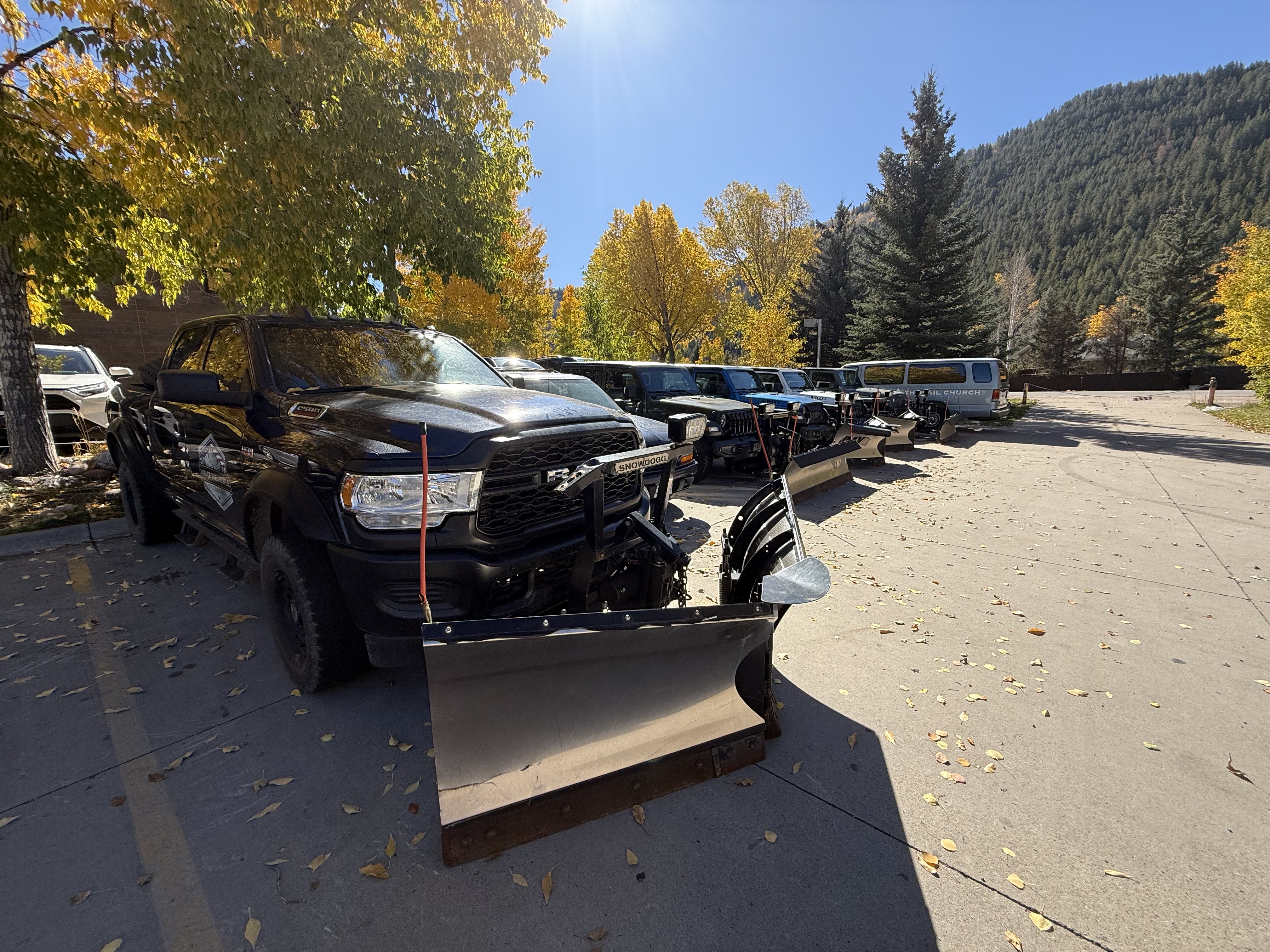 snow plow truck parked