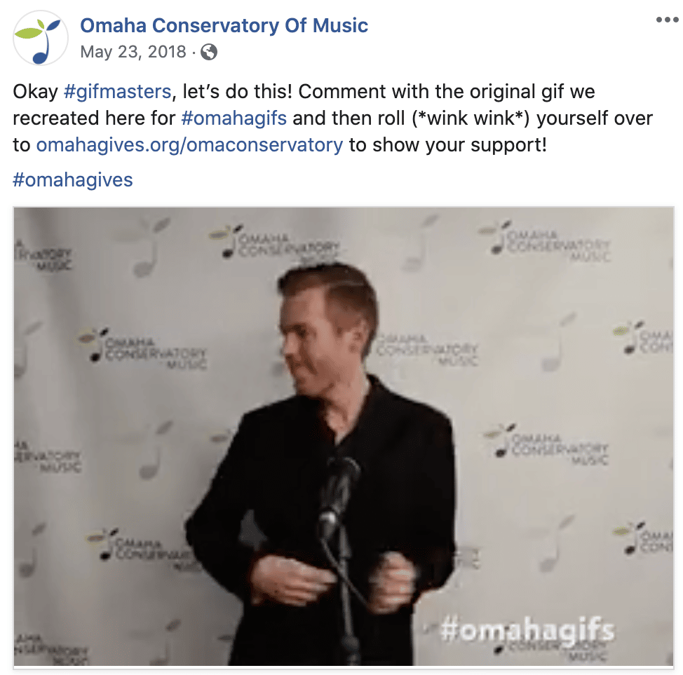 facebook fundraising appeal example with fun and engaging content