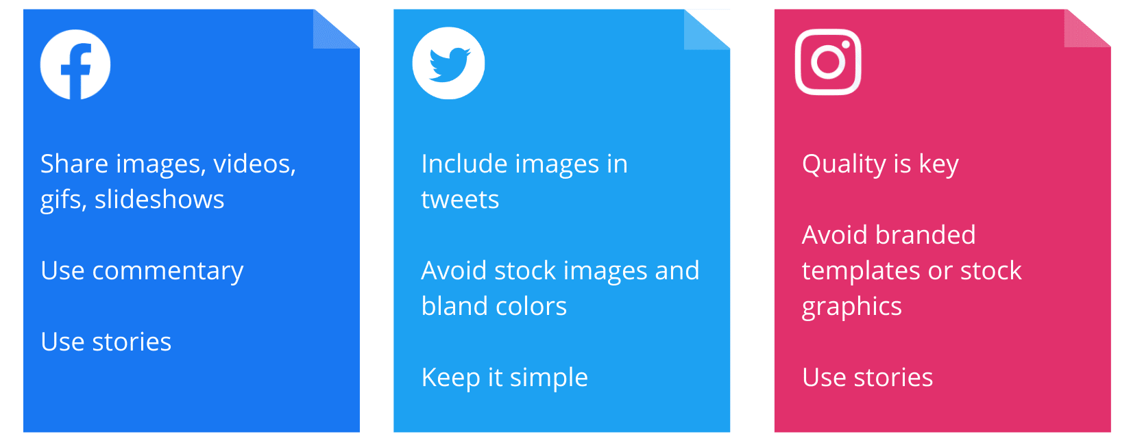 table comparison of facebook twitter instagram best practices for visuals in nonprofit social media strategy