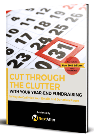 Book cover showing a calendar close-up and the title Cut Through the Clutter with Year-End Fundraising.