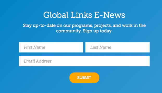 email sign-up box with form fields