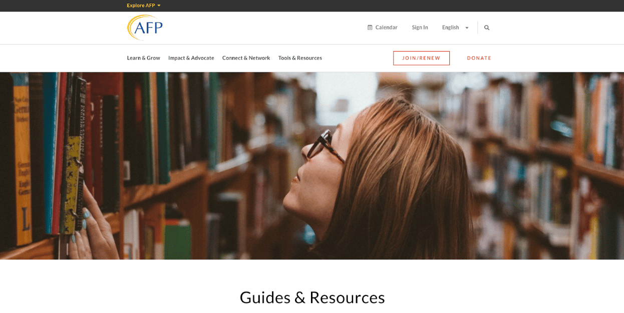 Association of Fundraising Professionals blog screenshot