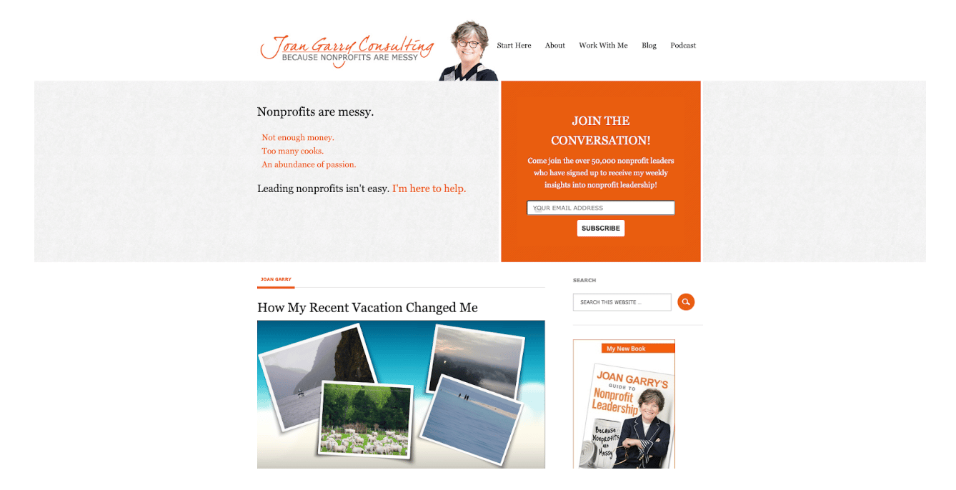 Joan Garry fundraising blog screenshot