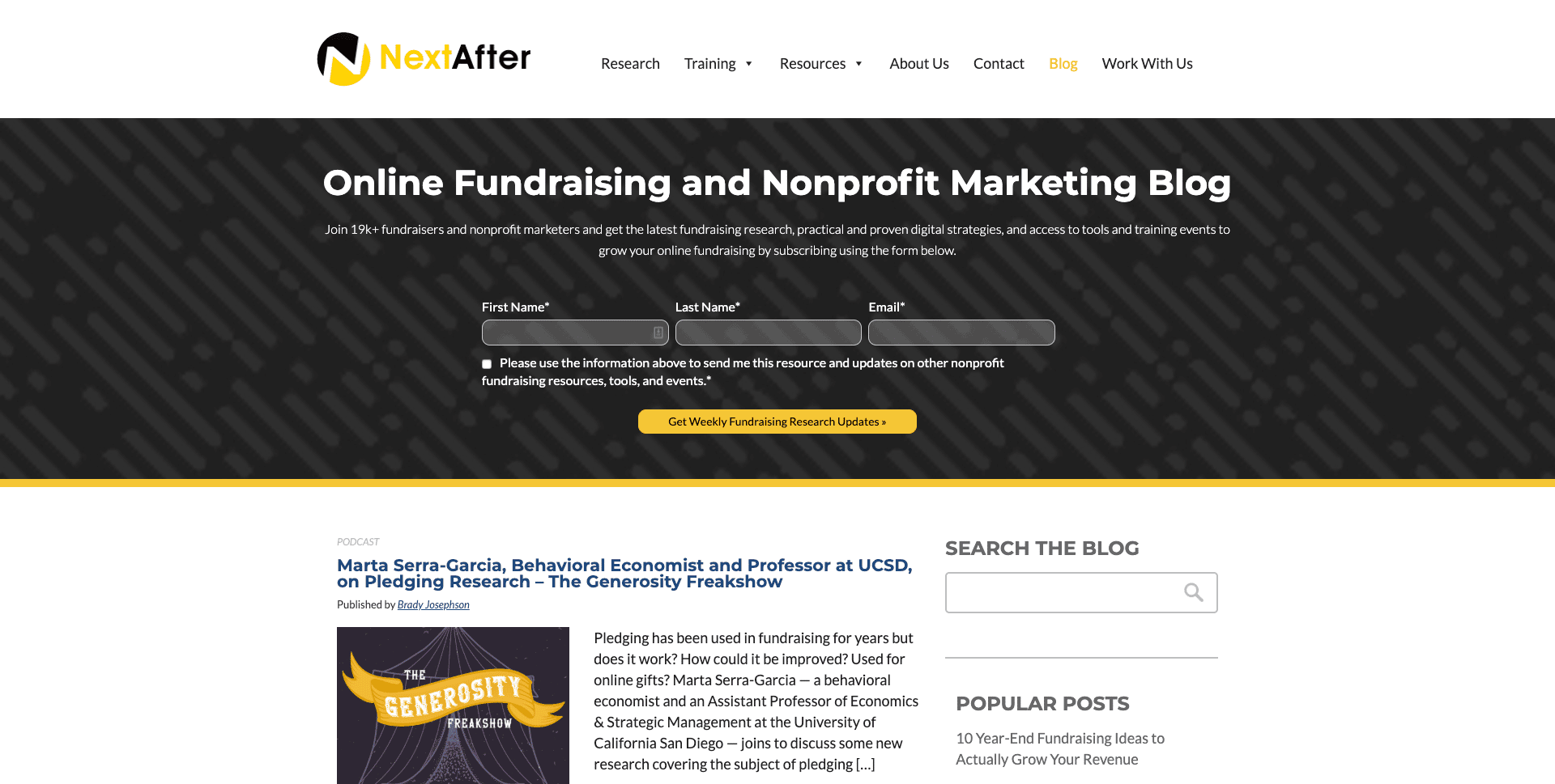nextafter blog screenshot