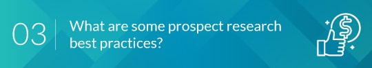prospect research three header image