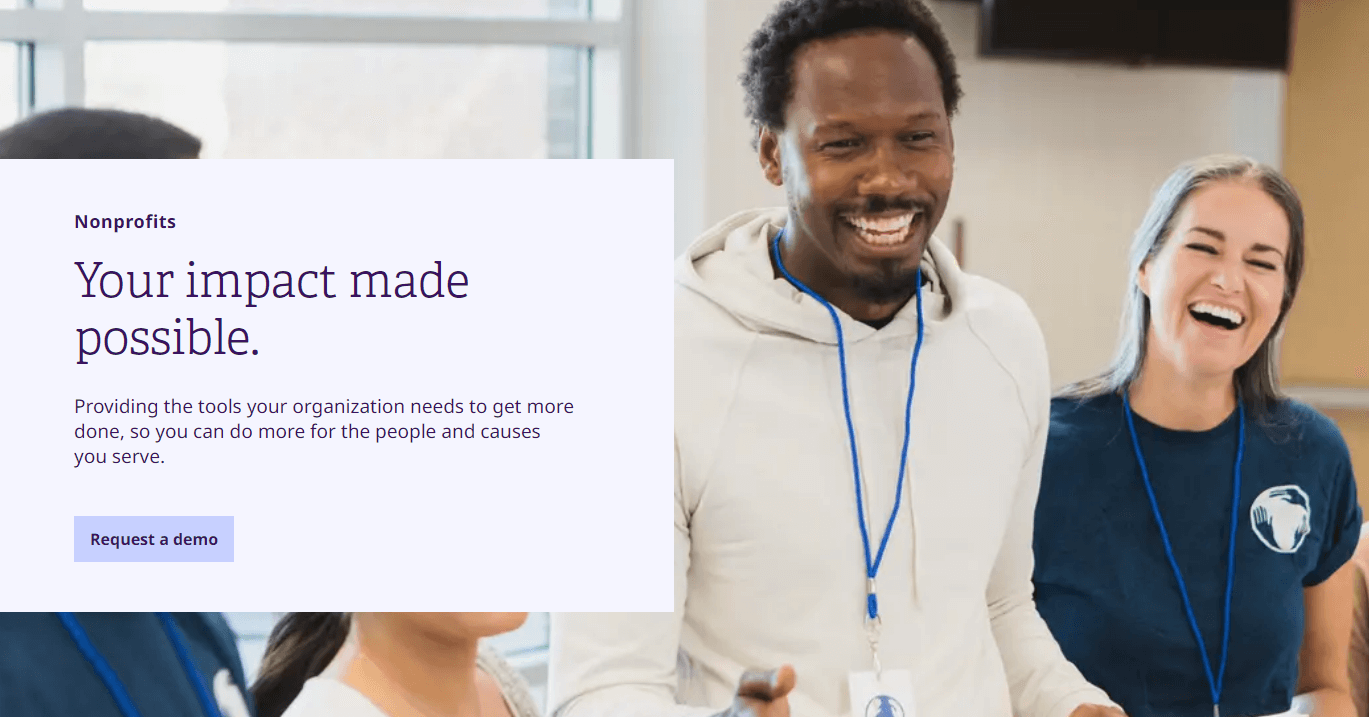 Homepage for Bonterra, a provider of nonprofit fundraising tools