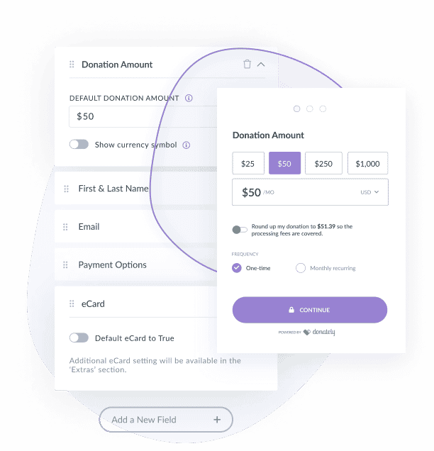 This image shows an example of what Donately’s fundraising software looks like.