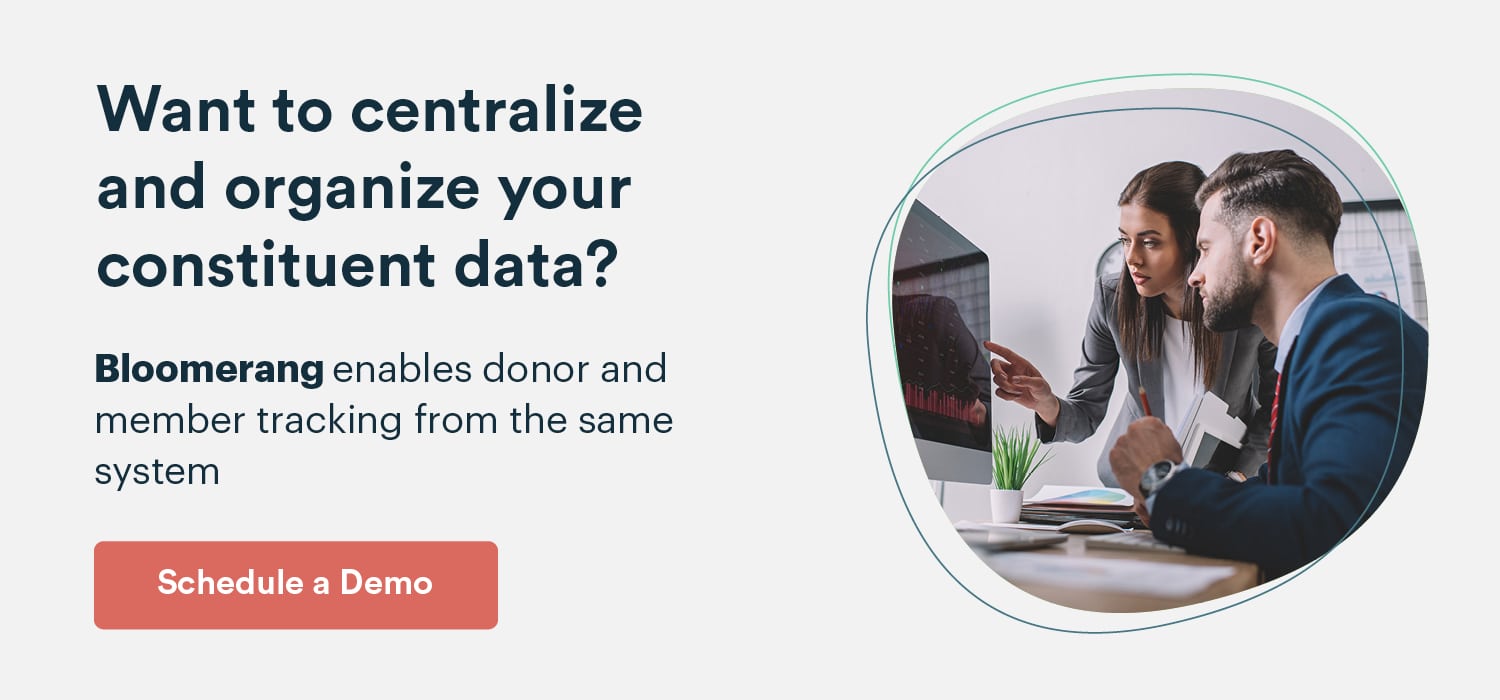 Bloomerang enables donor and member tracking from the same system. Schedule a demo here. 