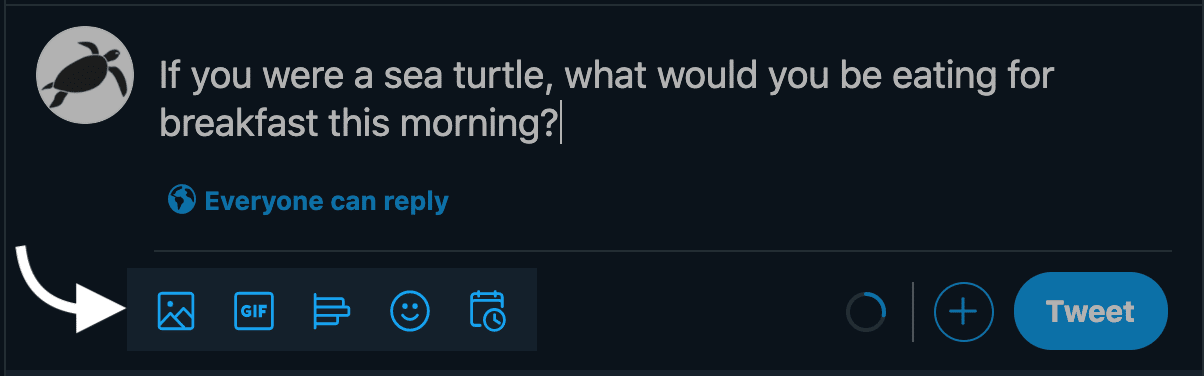 screenshot of twitter's engagement options 