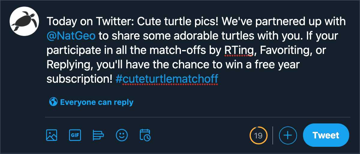 example tweet featuring a corporate partnership